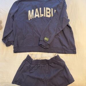 Daily Drills Navy "Malibu" Sweatshirt and Shorts Set